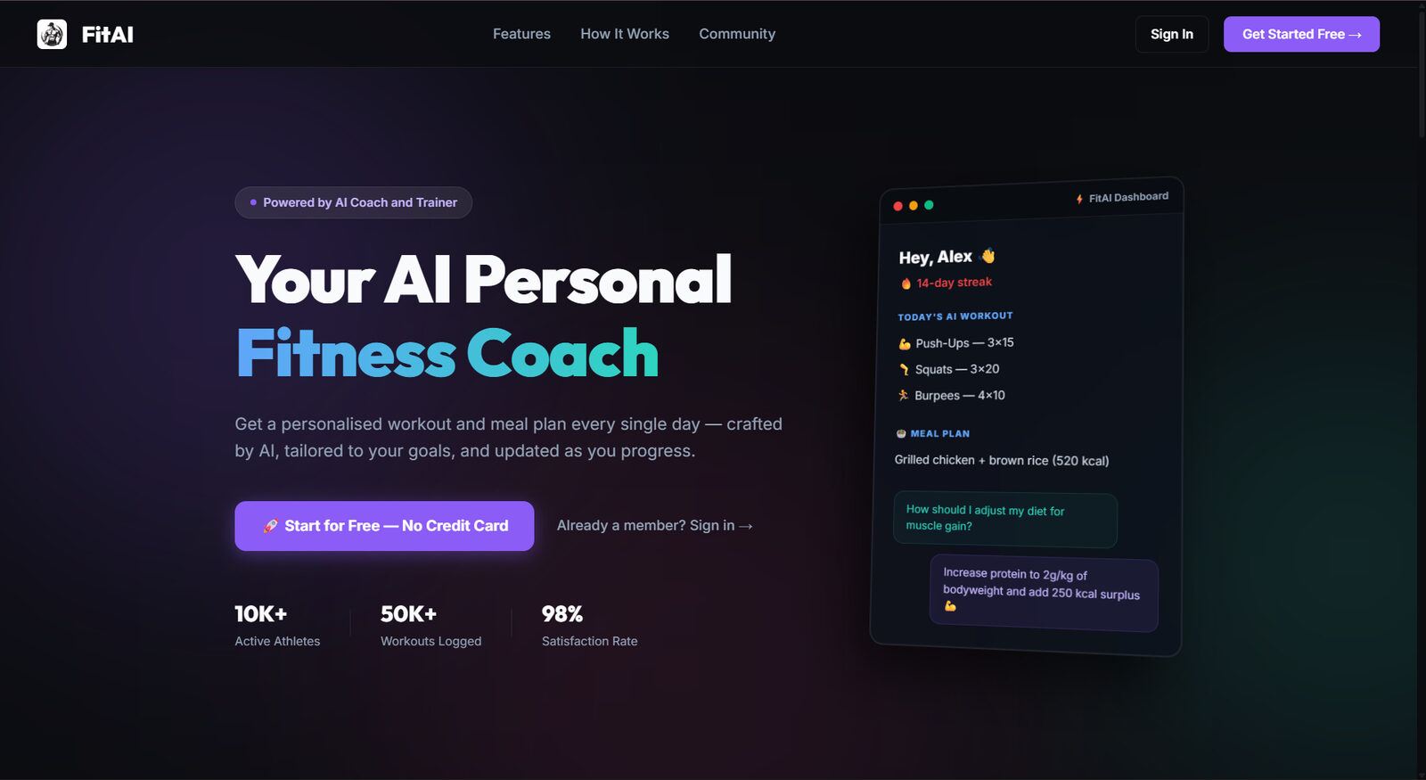 FitAI product screen